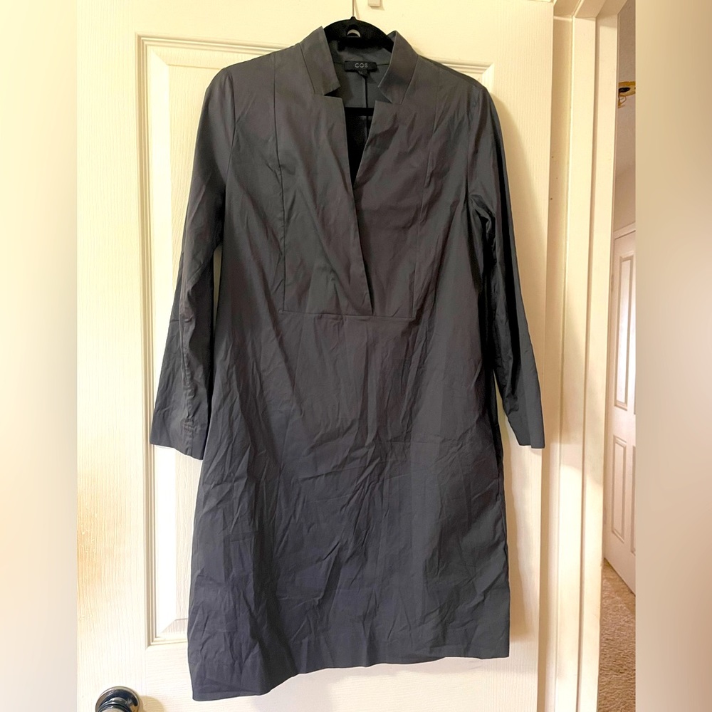 COS Shift Dress V Neck 3/4 sleeve